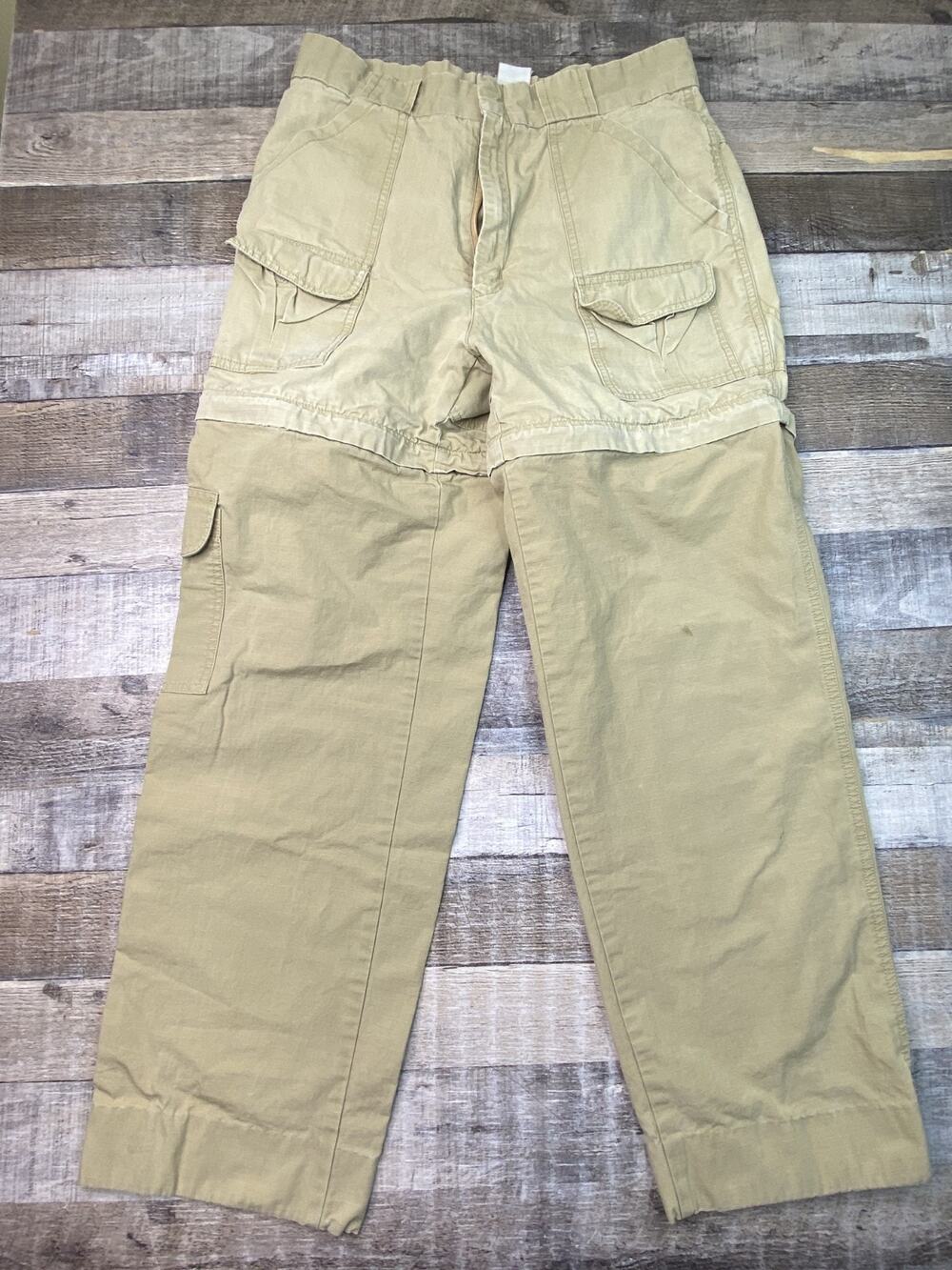90s Woolrich Pants Fits Men 31x29 Beige Khaki Convertible Hiking Camp Grunge